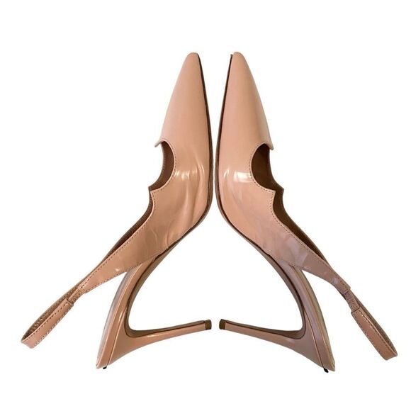 A.Bocca Nude Pink Sling Pump Heels  Pointed Toe Made in Italy in Size 37.5 - Picture 8 of 12